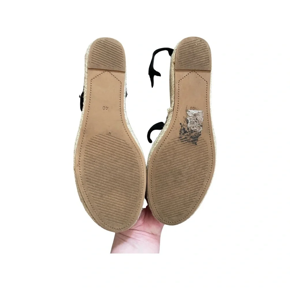 H&M black sling back wedges 8.5